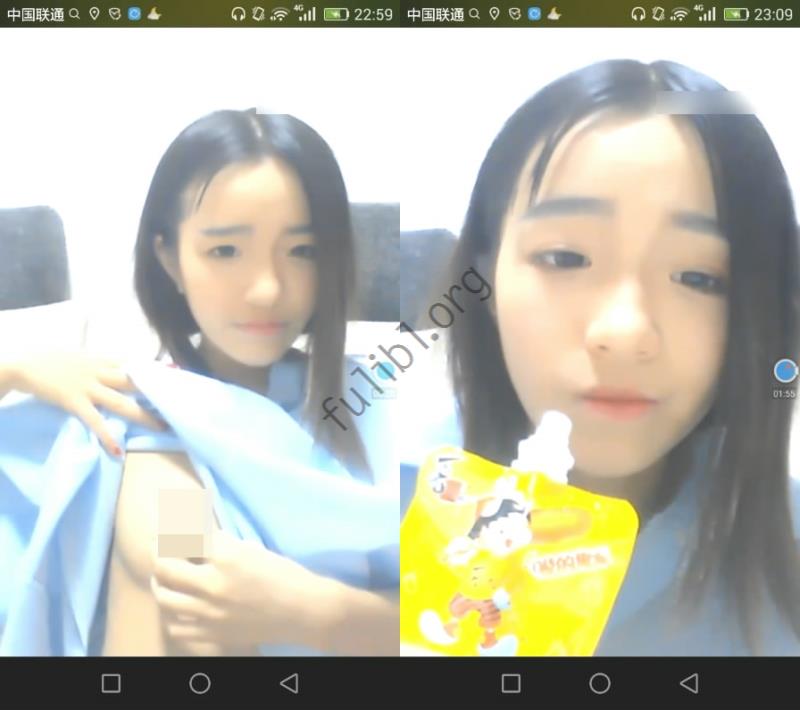 满脸稚嫩的98后主播答应粉丝刷礼物就露奶，还说不许截图[1V/53M]