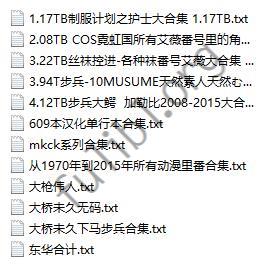 15个T的护士、角色扮演、各类丝袜、各种素人无码、里番等大合集[12TXT/675K]