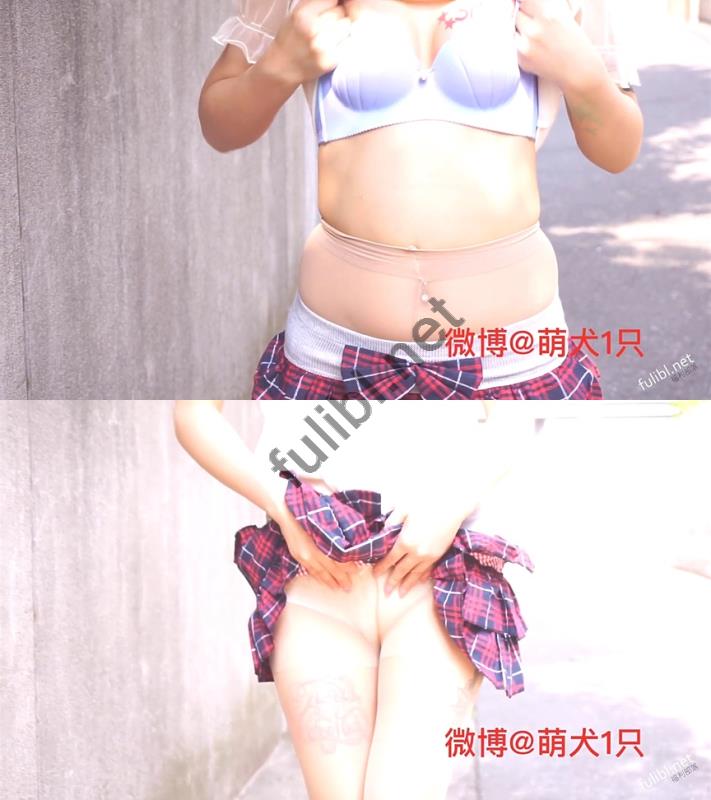 萌犬一只 最新作品 - 红黑格子裙街头露出[1V/181M]